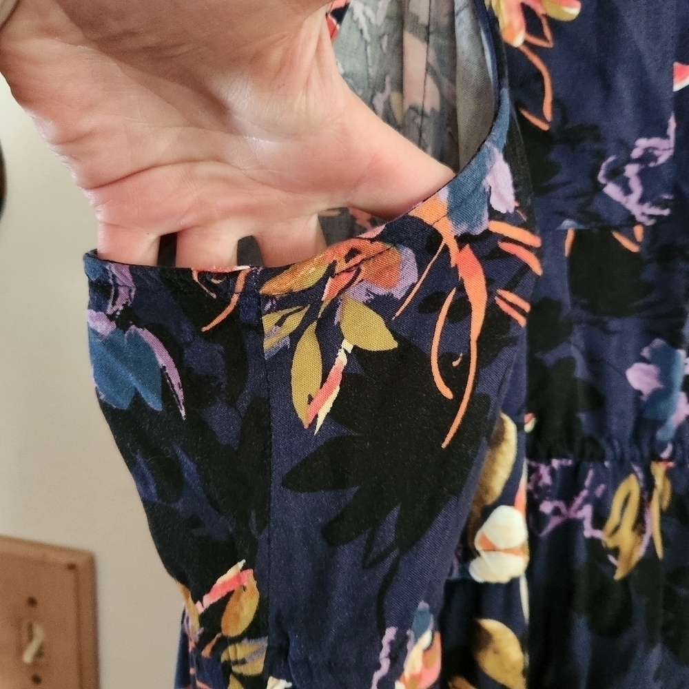 Torrid Tank Mini Dress Floral Blue Pink Tie Waist Plus Sixe 6 X - Picture 5 of 10